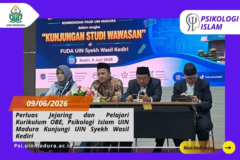 Perluas Jejaring dan Pelajari Kurikulum OBE, Psikologi Islam UIN Madura Kunjungi UIN Syekh Wasil Kediri